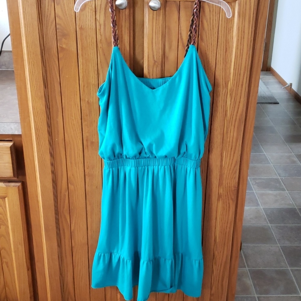 Just For Wraps Teal midi dress size L